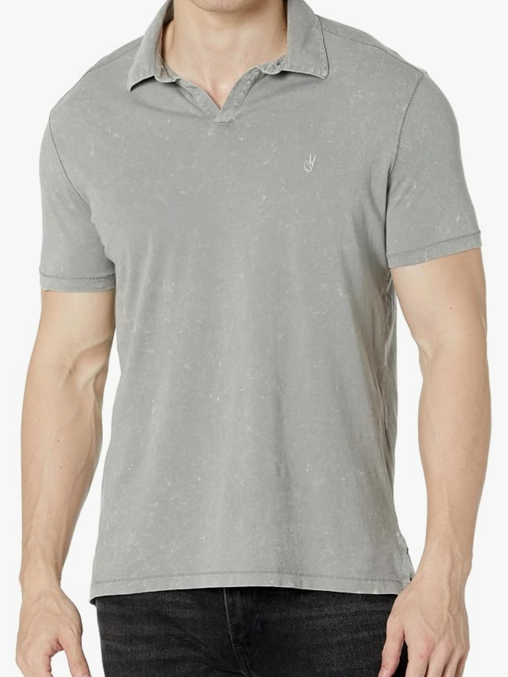 John Varvatos Light Gray Short-Sleeve Polo